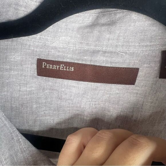 Sz XXL Perry Ellis Linen Cotton Blend Short Sleeve Button Up shirt $79 MSRP NWT - Picture 8 of 11